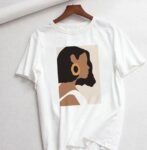 Minimalist Afrocentric Portrait T-Shirt- white